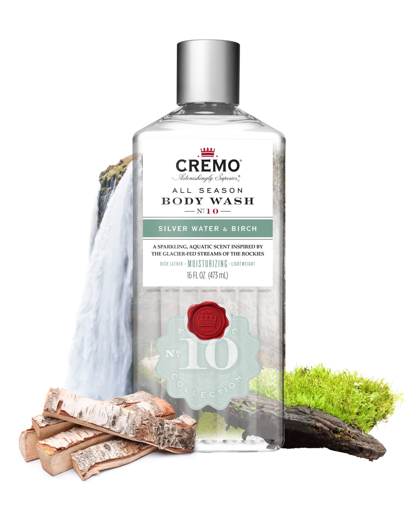 Cremo Body Wash, Silver Water & Birch, All Season, No. 10 - 16 fl oz